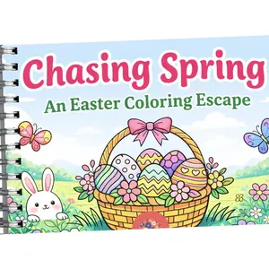 Chasing Spring. An Easter Coloring Escape Adult & Kids Coloring Book.