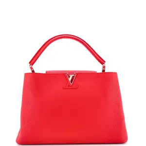 Pre-owned Louis Vuitton Leather Top Handle Bags Capucines Bag MM by Rebag