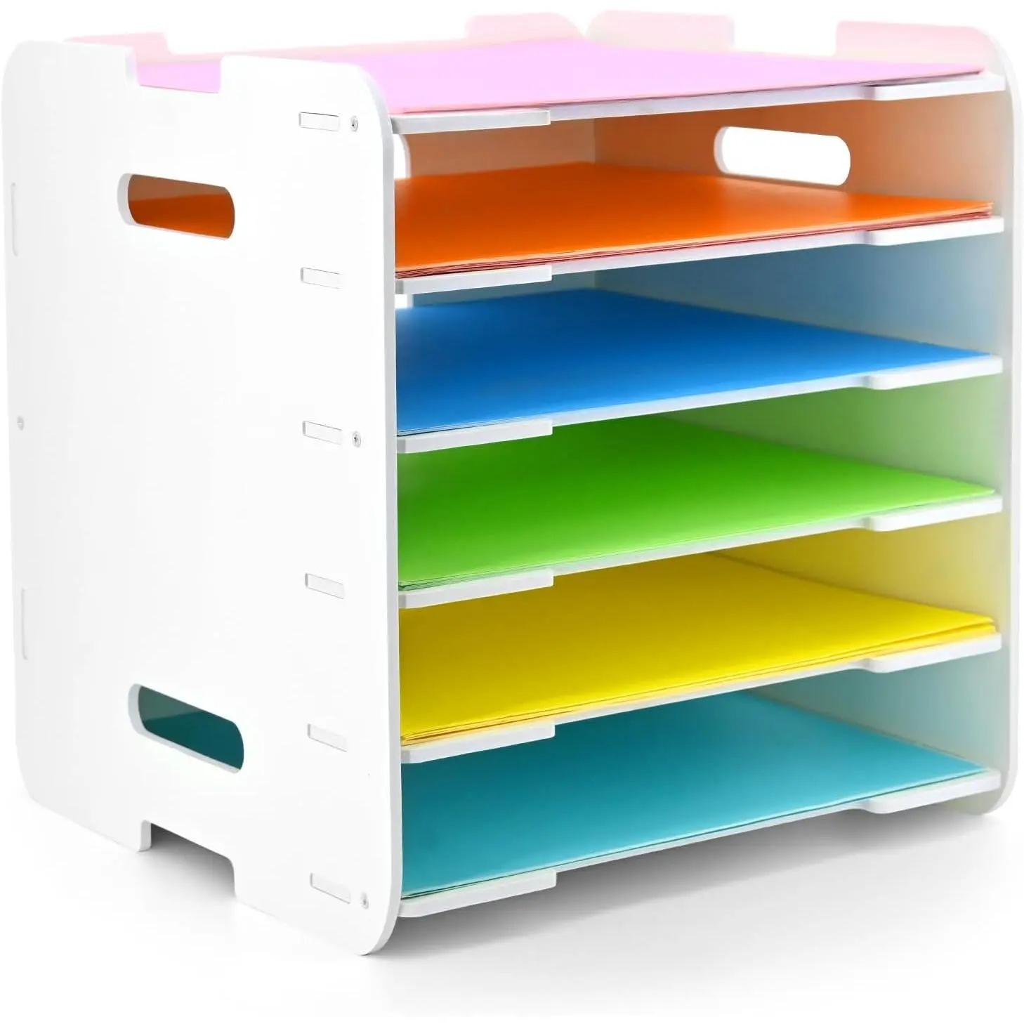 6-Tier 12x12 Paper Organizer, Stackable Desktop File Holder, Office Accessories for Office, Craft Room Use