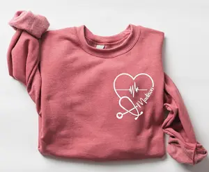 Custom Nurse Sweatshirt, Personalized Sweater, Nurse Pocket Sweatshirt, Nurse Life Hoodie, Nurse Sweatshirt, Custom Nurse Gift