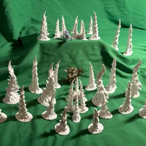 Full 28pc Sci-Fi Alien Tabletop Plant and Capillaries Proxy Set! Perfect for 40k! Many colors for your tyrant tyranid hive!