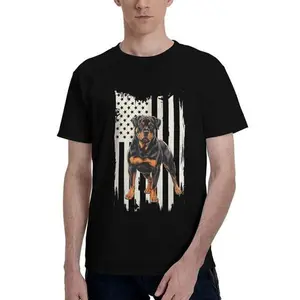 Rottweiler American Flag Patriotic Dog Lover Graphic T-Shirt