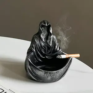 Cyberpunk Black Humor Mystery Man Ashtray Inspired by Mystery Man, Holiday Father's Day Gift Costume Jewelry & Accessories