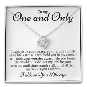 Christmas Gift for Fiance Her, To My One and Only Necklace, Gift for Fiance on Engagement, Other Half Necklace, Wife Thank you Appreciation, Necklace With Meaningful Message Card Inside