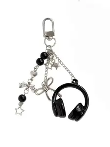 1pc/20pcs Cute Creative 3D Beaded Earphone Keychain, Phone Strap Pendant, Backpack Hanging Decoration Accessory, Ideal Gift for Friends/Besties/Family, Trendy Cute Keychain