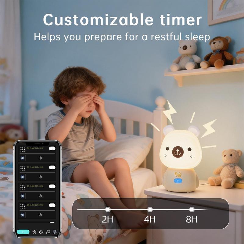 Cute Bluetooth Night Light with App Control - Stepless Dimming, Timer, Colorful Light, Bluetooth Music, Ideal for Sleep & Gift Giving, Perfect for Kids and Bedrooms