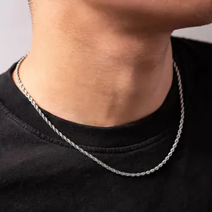 Men's Necklace, 3mm Men's Chain Necklace, Suitable for Men, Women 18-24 Inch Necklaces