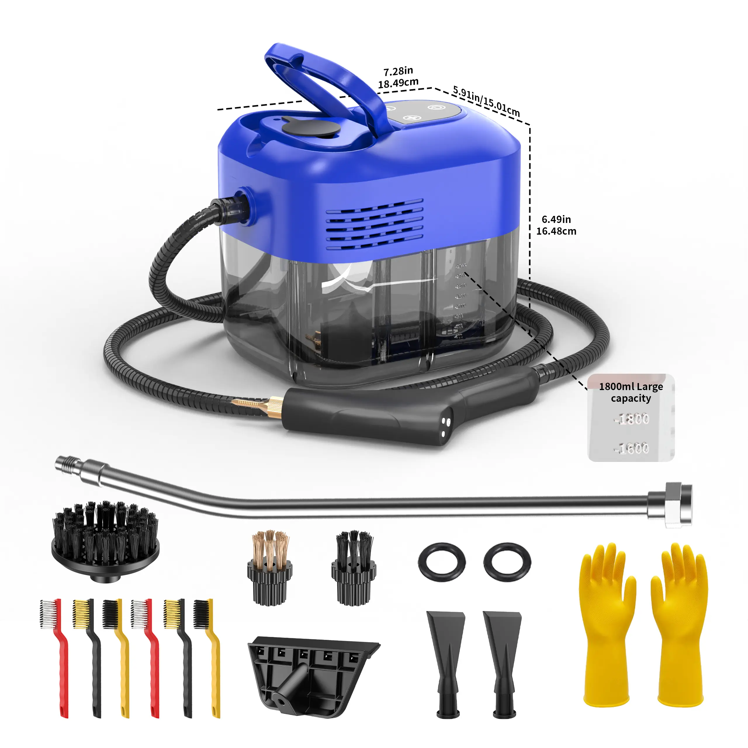 Multi functional handheld steam cleaner for household use, with a large capacity water tank and multiple adjustable gears, suitable for kitchen fumes, car seat cushions, floors, and tables. It is versatile and can clean the entire house