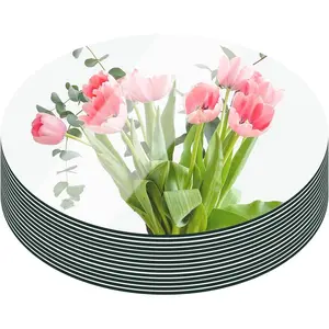 12PCS Round Mirrors for Centerpieces, 12inch Circle Mirror Centerpieces for Tables, Acrylic Candle Plate Wall Mirror Tiles for Wedding Table Centerpieces Birthday Decorations DIY Craft