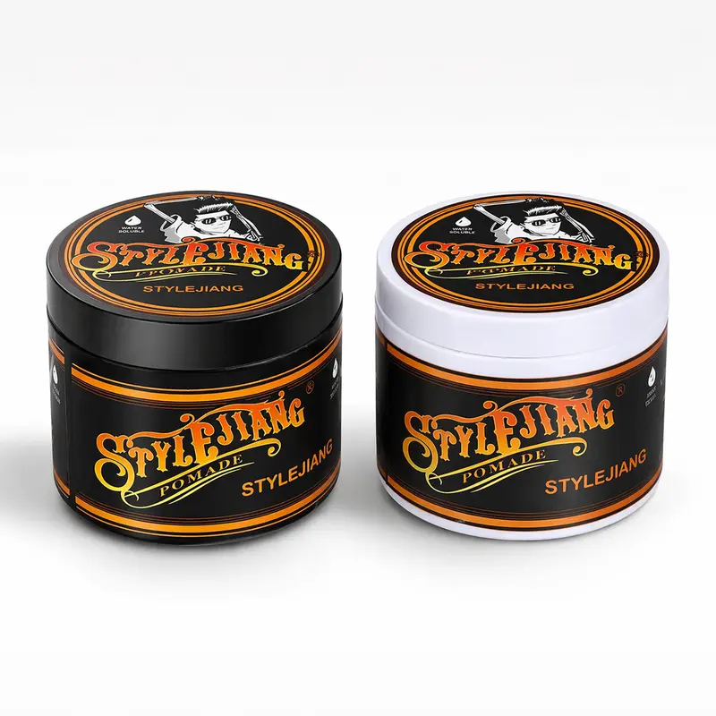 STYLEJIANG Strong Hold Pomade for Men 4 oz, Water-Based Long-Lasting Hold, Medium Shine Flake-Free Easy Washout, Fresh Scent