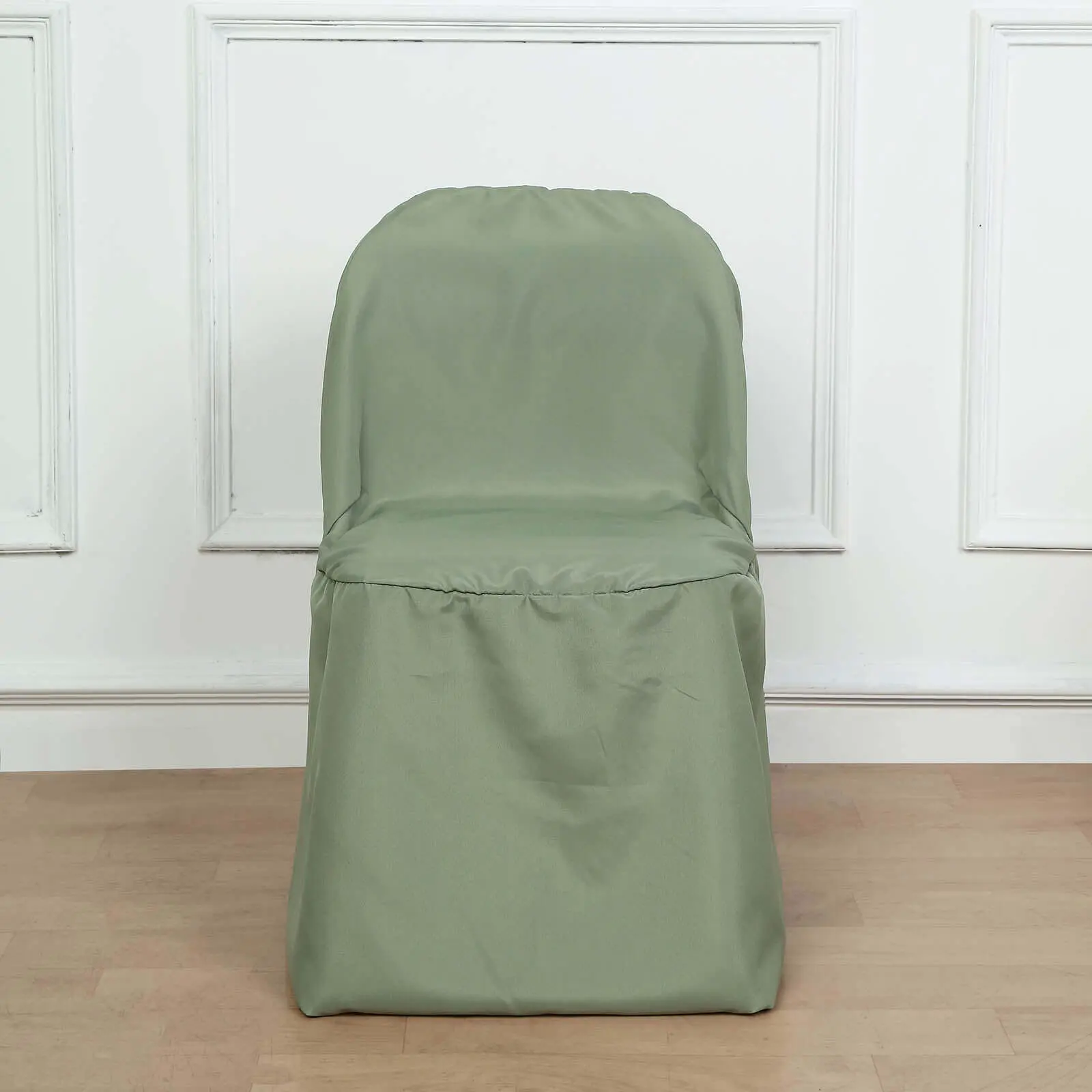 Dusty Sage Green Durable Polyester Folding Chair Cover - Reusable, Stain-Resistant, Washable Slipcover for Foldable Seating, Chair Covers For Folding Chairs
