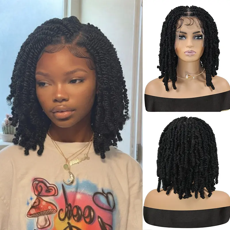 12 Inch Short Bob Butterfly Locs Crochet Hair, Pre Twisted Pre‑Looped Distressed Faux Locs, Soft Passion Twist Synthetic Braiding Hair Extensions for Black Women, Lightweight Boho Protective Hairstyle #ButterflyLocs #CrochetHair #FauxLocs #SoftLocs