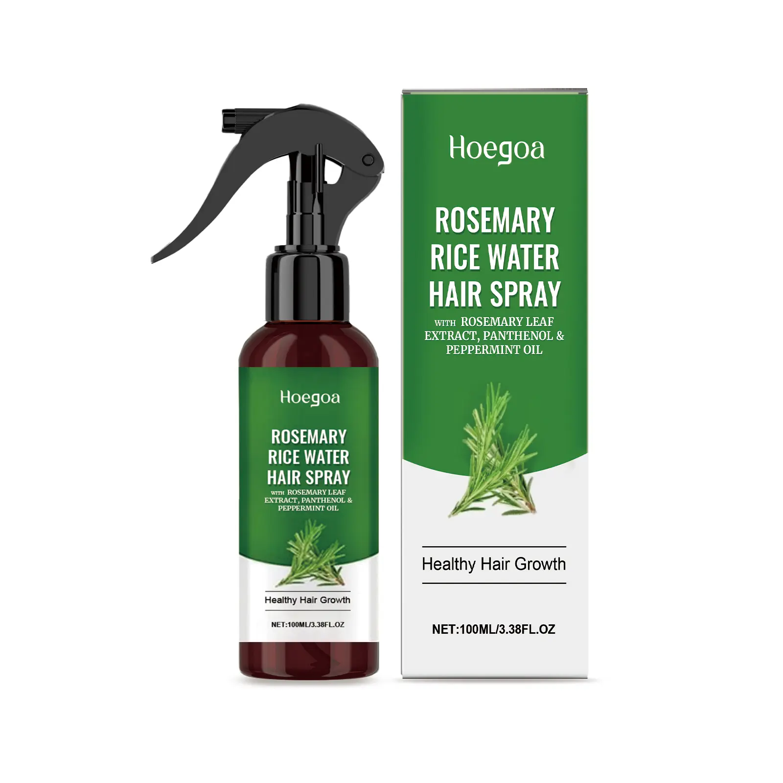 Rosemary Rice Water Leave-In Hair Spray, 3.38 FL OZ, Root Strengthener, Scalp Moisturizer, Curly Hair Repair Treatment (Beauty & Personal Care Haircare Product) strengthens follicle