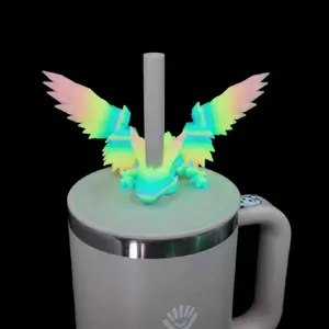 Tumbler Straw Buddy Dragon Straw Topper 3d Print