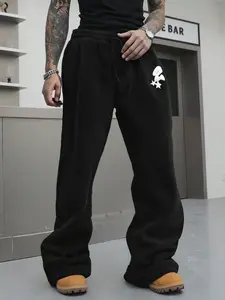 【TDOTW】Men's Regular Fit Solid Color Sweatpants, Casual Comfy Breathable Jogger Pants for Outdoor Hiking, Men's Trousers for Spring & Fall