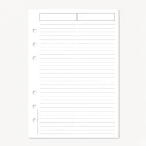 A5 Planner Inserts: Lined Planner Note Pages