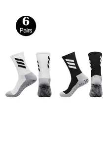 6 Pairs Unisex Non-Slip Sport Socks, Durable Grip for Yoga, Pilates, Indoor Activities, Trampolines, Medical Use