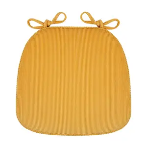 Solid Color Office Chair Cushion Long Sitting Student Stool Cushion Corduroy Seat Pad Thickened Plush Winter Warm Horseshoe Shape