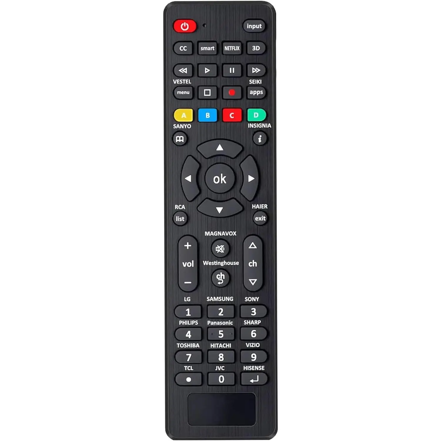 Universal TV Remote Control, Infrared Universal Remote for C, TCL, Philips, Vizio, Sharp, Sony, Panasonic, Sanyo, Insignia, Toshiba LCD, LED, 3D, HDTV, Smart TVs - Home Audio & Video Accessory, Infrared Remote Control