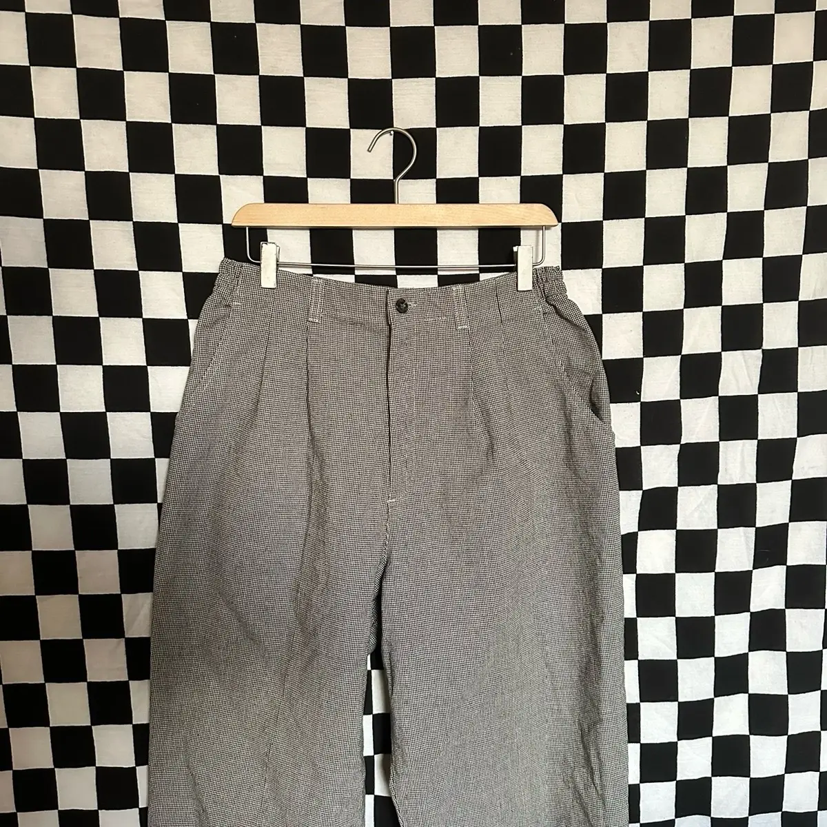 Lee casuals b&w gingham trousers
