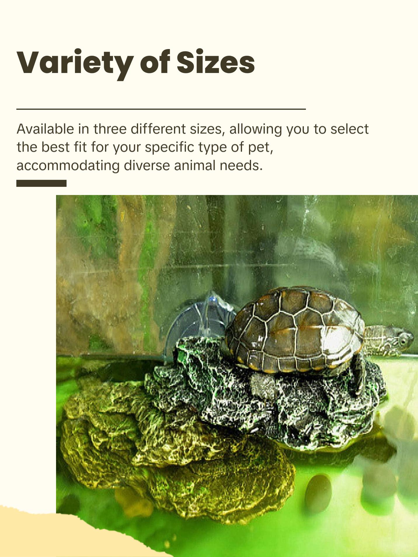 Turtle Basking Platform Reptile Climbing Shale Resin Step Ledge Stone Aquarium Ornament Rock Landscaping Decoration with Suction Cups for Frogs Newts Amphibians Lizard (Medium:8.2”Lx3.3”Wx3.1”H)