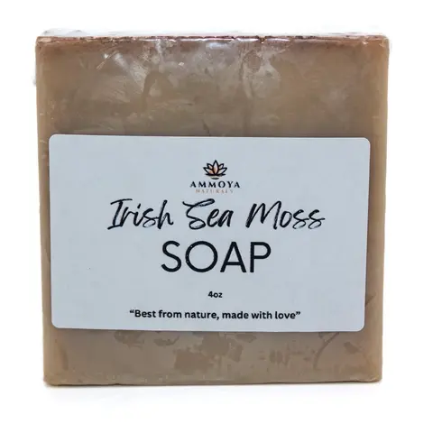 Ammoya Naturals 3.5oz Sea Moss Essential Oil Soap Bar - Lavender Scent, Exfoliating Cleansing Body Cleanser, Clean Ingredients, Acne Treatment, Eczema Relief, Gentle Daily Care, Anti-Aging Hydrating Repair