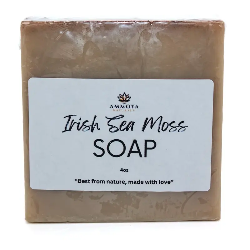 Ammoya Naturals 3.5oz Sea Moss Essential Oil Soap Bar - Lavender Scent, Exfoliating Cleansing Body Cleanser, Clean Ingredients, Acne Treatment, Eczema Relief, Gentle Daily Care, Anti-Aging Hydrating Repair