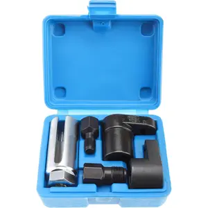 5pcs O2 Oxygen Sensor Socket Set, 22mm Oxygen Sensor Socket Offset Wrench Remover Tool and Thread Chaser Set