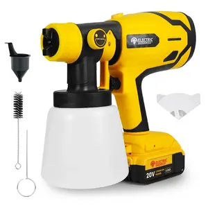 20V Cordless Paint Sprayer, HVLP Electric Spray Gun with 4.0Ah Lithium Battery, 3 Spray Modes, 800ML Container, Complete Cleaning Kit for Furniture, Cabinets, Walls, Fences, Cars DIY Painting
