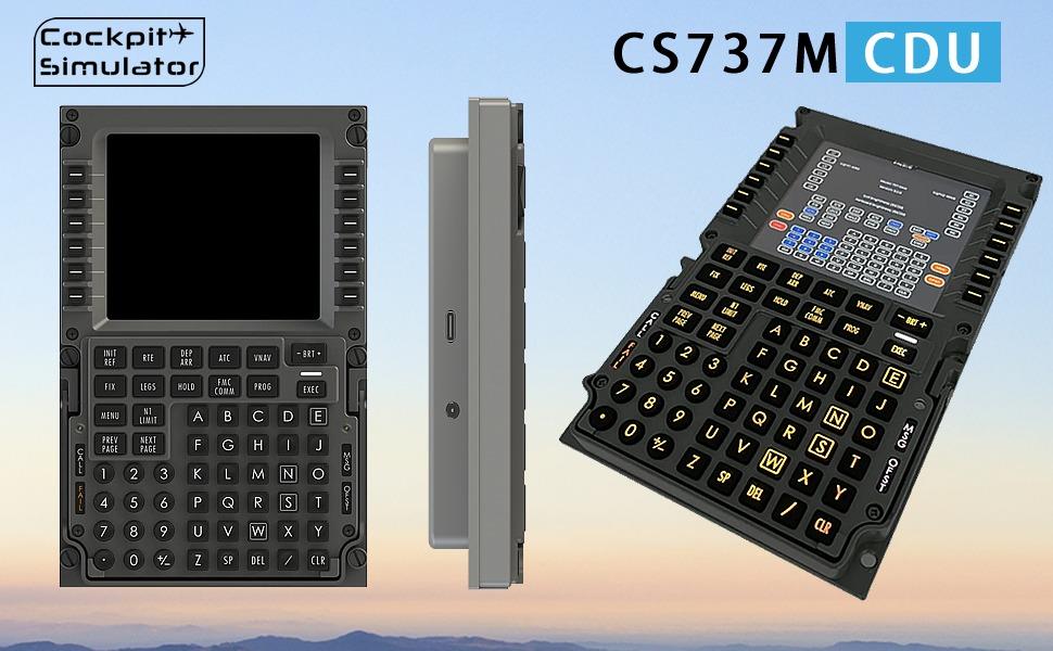 Cockpit Simulator 737M CDU Flight Simulator Control Display Unit – 1:1 CNC Aluminum Hardware, Real Silicone Keys, Full-Color Display, USB-C Plug-and-Play