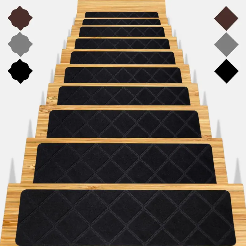 [Christmas deal] Stair Treads for Wooden Steps 15pcs - 8x30in Carpet Stairs Runner Indoor,  Non-Slip Carpet Stair Treads for Indoor
