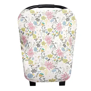 Car Seat Cover for Babies, Mom Nursing Covers Breastfeeding Scarf, Multi Use Infant Car Seat Canopy for Newborn Carrier/Stroller/Shopping Cart/High Chair, Baby Shower Gifts for Boy Girl