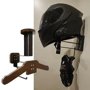 Motorcycle Helmet Wall Mount Hook Rack, 1pc Bike Helmet Storage Holder, Fits Hats Coats Baseball Helmets, Durable & Space-Saving Design