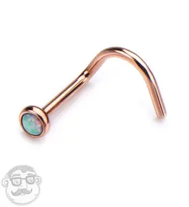 20G White Opalite Rose Gold PVD Nosescrew 20G White Opalite Rose Gold PVD Nosescrew