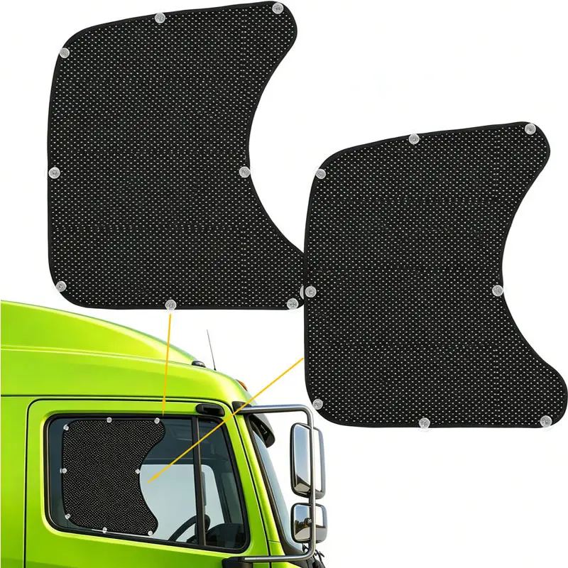 Semi Truck Big Rig Side Window Sun Shade - UV Blocker, Heat Insulation Cover for Freightliner Cascadia, Kenworth T680, Peterbilt 579, International Heavy Duty Trucks, Commercial Vehicles Van Summer Essential Car Accessory