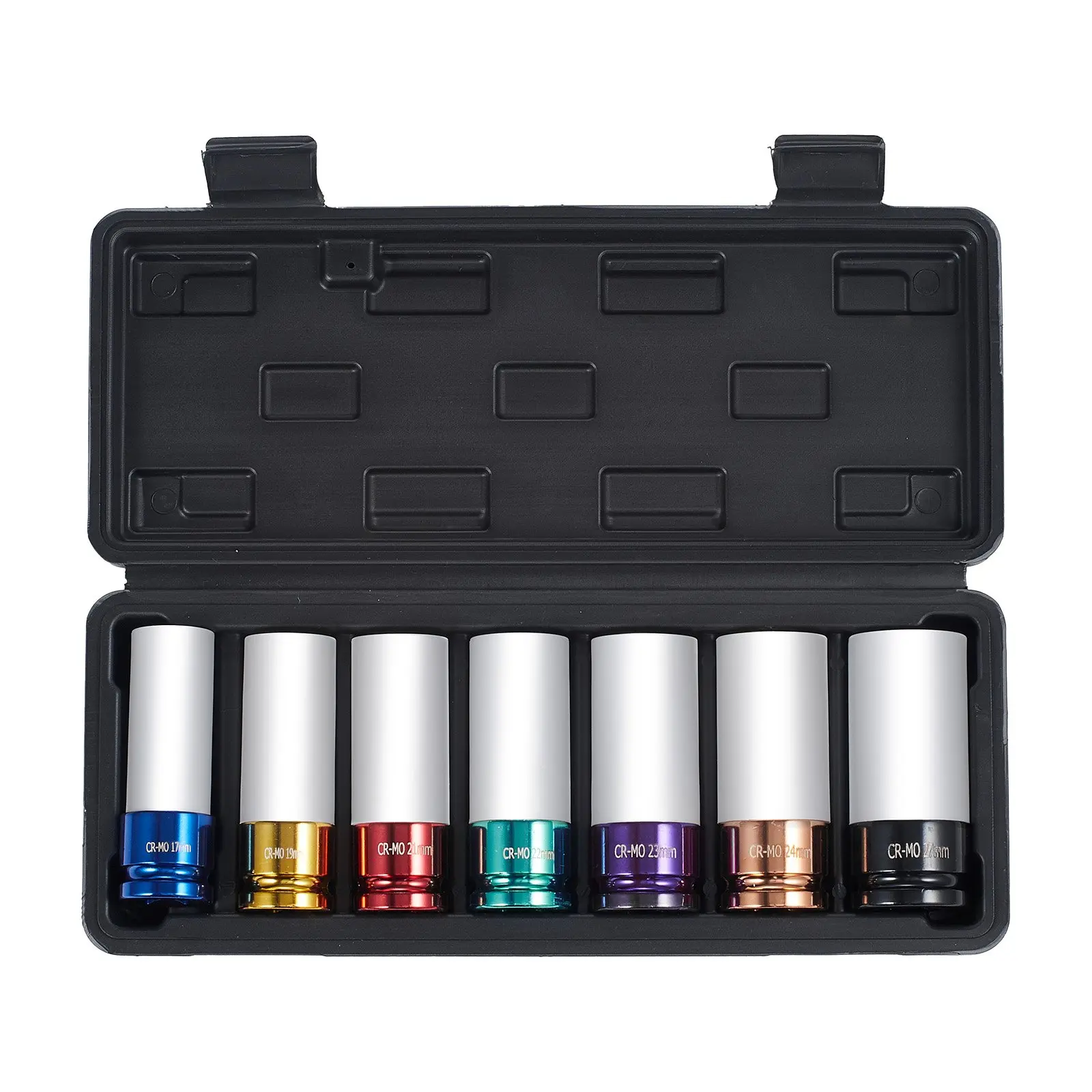 VEVOR 1/2 in Drive 6-Point Metric Impact Sockets Set, CR-MO Steel High ...