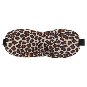 VOCOSTE Breathable Leopards Pattern 3D Sleep Mask Brown 3D Eye Shade Cover for Rest 1 Pc