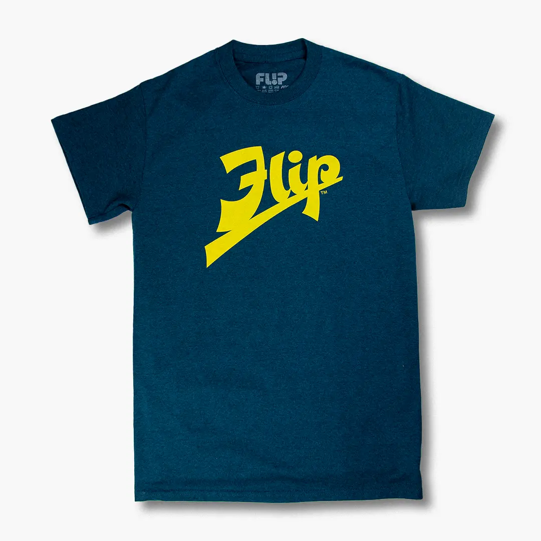 Flip Skateboards Script Logo T-shirt - Navy Menswear Top Casual Classic Casual Classic Tshirt Streetwear