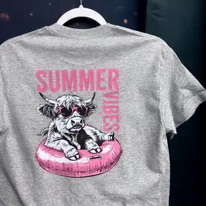 Summer Cow Tee Shirt Unisex  Streetwear Shortsleeve Womenswear
