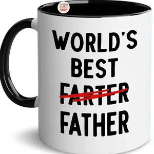 World's Father Mug, Humorous Daddy Coffee Cup, Dad Joke Mug, Gift for Husband, For Men, For Dad.