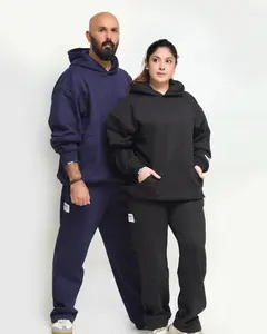 Unisex Heavyweight Hoodie & Straight-Leg Sweatpants Full Set 450 GSM Relaxed Fit Soft Brushed Interior Durable Shape Retention