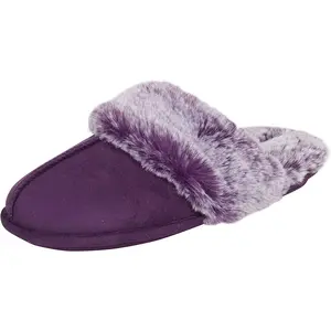Jessica Simpson Women'S Comfy Faux Fur House Slipper Slip-On Scuff Memory Foam Soft Plush Lining Jessica Simpson