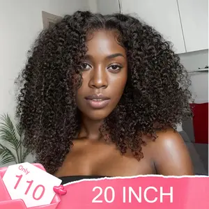 eullair Short Bob Wigs Kinky Curly Human Hair Glueless Wigs13x4 Lace Front Wigs Pre Plucked with Baby Hair Natural Black