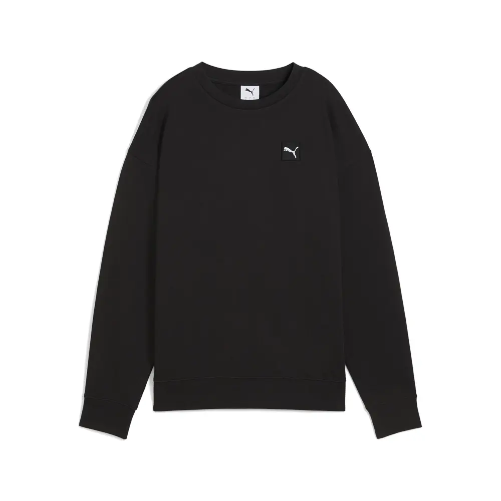PUMA Womens Essentials Elevated Comfort Crew Neck Sweatshirt Casual - Black