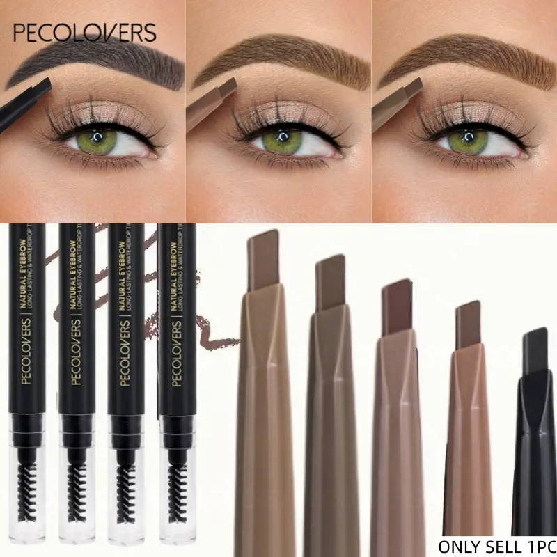 1pc Double headed Eyebrow Pen with a 1.5mm diaameter Fine refill Waterproof Wild Eyebrow Pen and Eyebrow Brush