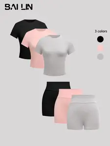 T-Shirt and Shorts Set, Comfortable Casual, Perfect for Daily Wear, Stylish Summer Ensemble, Easy to Match Accessories