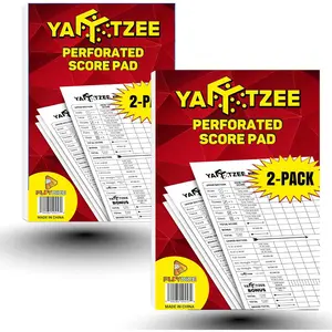 Perforated Score Pads for Yahtzee: 120 Easy Tear Off, Large Print Score Sheets (2-Pack)