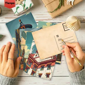 Vintage Architecture Pattern Postcard, 32pcs/set Retro Travel Series Postcard, Travel Recall Series Postcard, Office Stationery & Supplies
