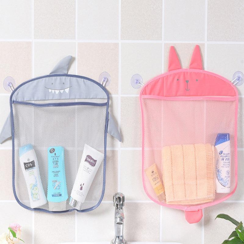 New Cartoon Duck Baby Bathroom Mesh Bag Sucker Design for Bath Toys Kids Animal Shapes Cloth Sand Toys Storage Net Bag