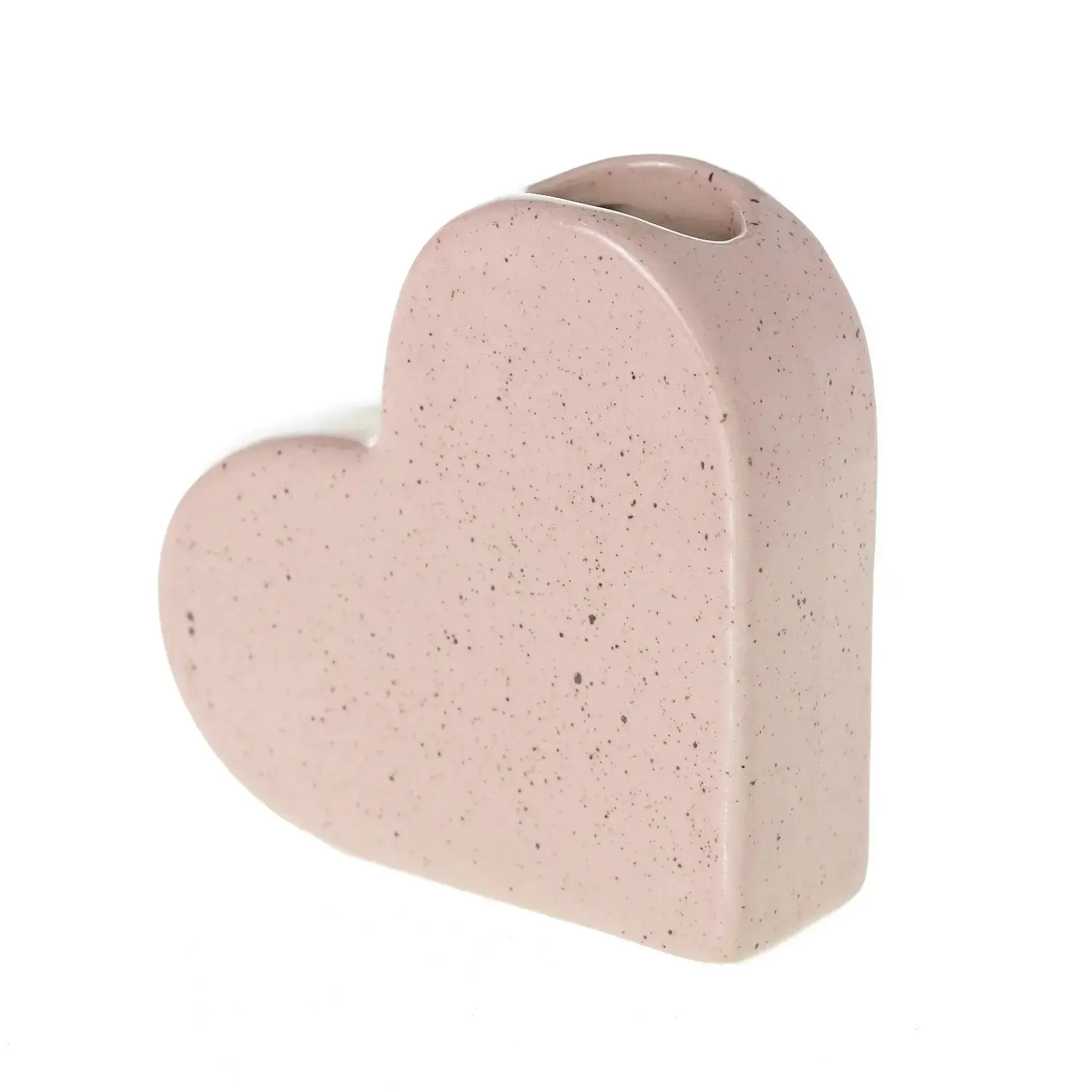 Pale Pink Ceramic Speckled Heart Budvase